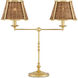 Deauville 25 inch 7 watt Polished Brass/Natural Desk Lamp Portable Light, Suzanne Duin Collection