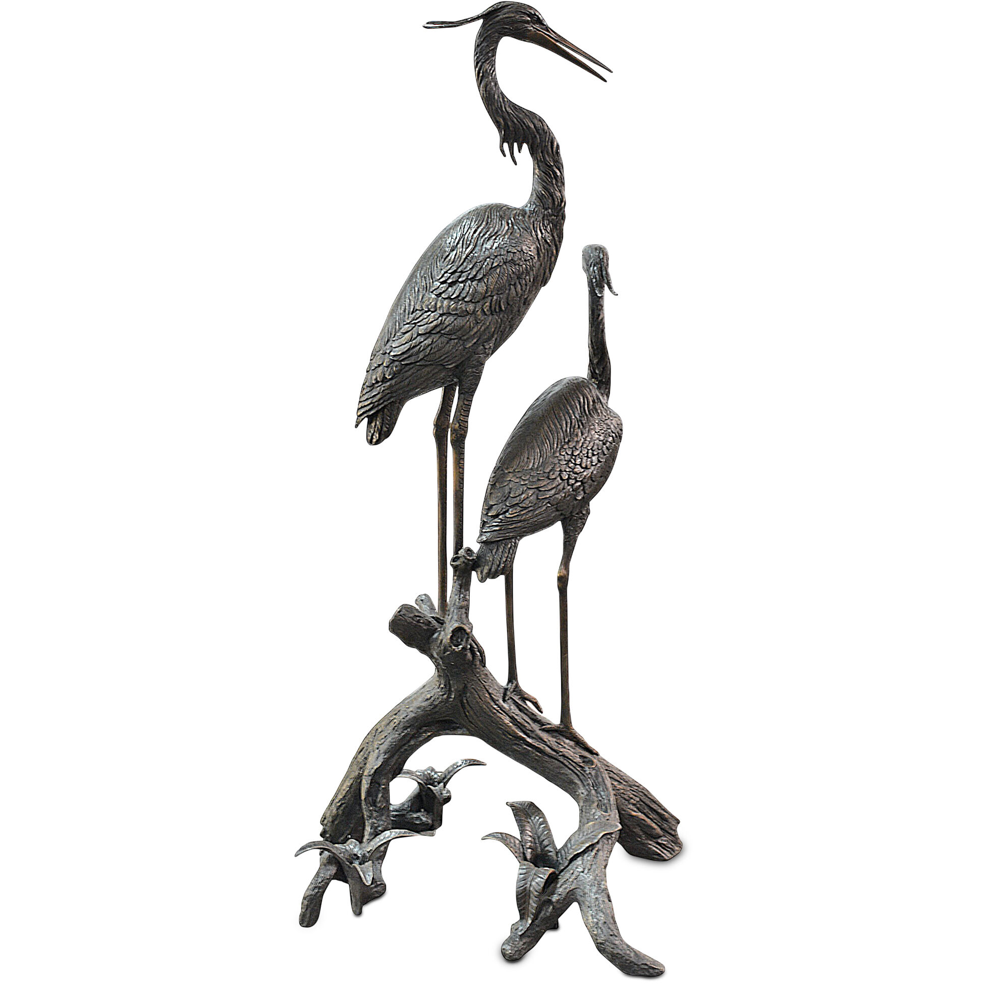 Herons on Branch 68 X 31 inch Sculpture