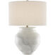 Kalossi 28.5 inch 150 watt Painted White and Gray/Contemporary Silver Leaf Table Lamp Portable Light