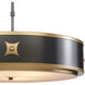 Huntsman 3 Light 24.5 inch Satin Black/Antique Brass/White Semi-Flush Mount Ceiling Light