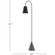 Lotz 65 inch 60 watt Black Iron/Silver Leaf/Polished Concrete Floor Lamp Portable Light