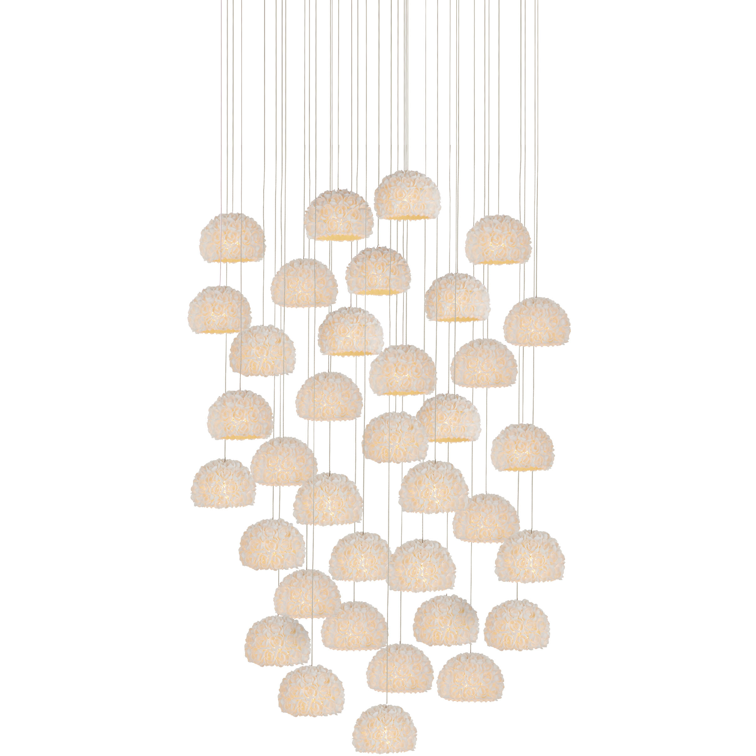 Virtu 36 Light 33 inch Natural/Silver Multi-Drop Pendant Ceiling Light
