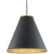 Pierrepont 1 Light 22 inch Antique Black/Contemporary Gold Leaf/Painted Gold Pendant Ceiling Light, Large