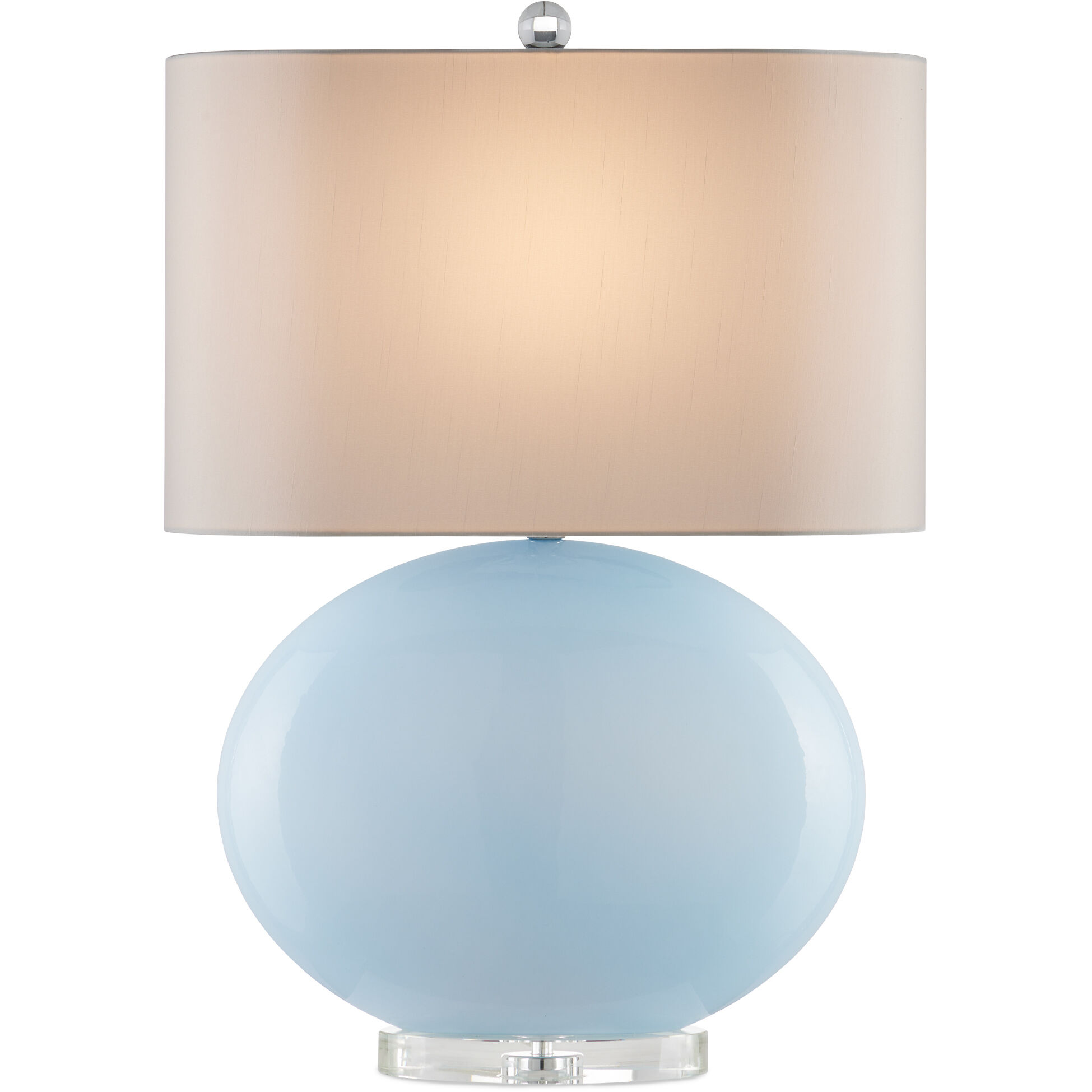 Laconia 30.5 inch 150 watt Light Blue/Clear/Polished Nickel Table Lamp Portable Light