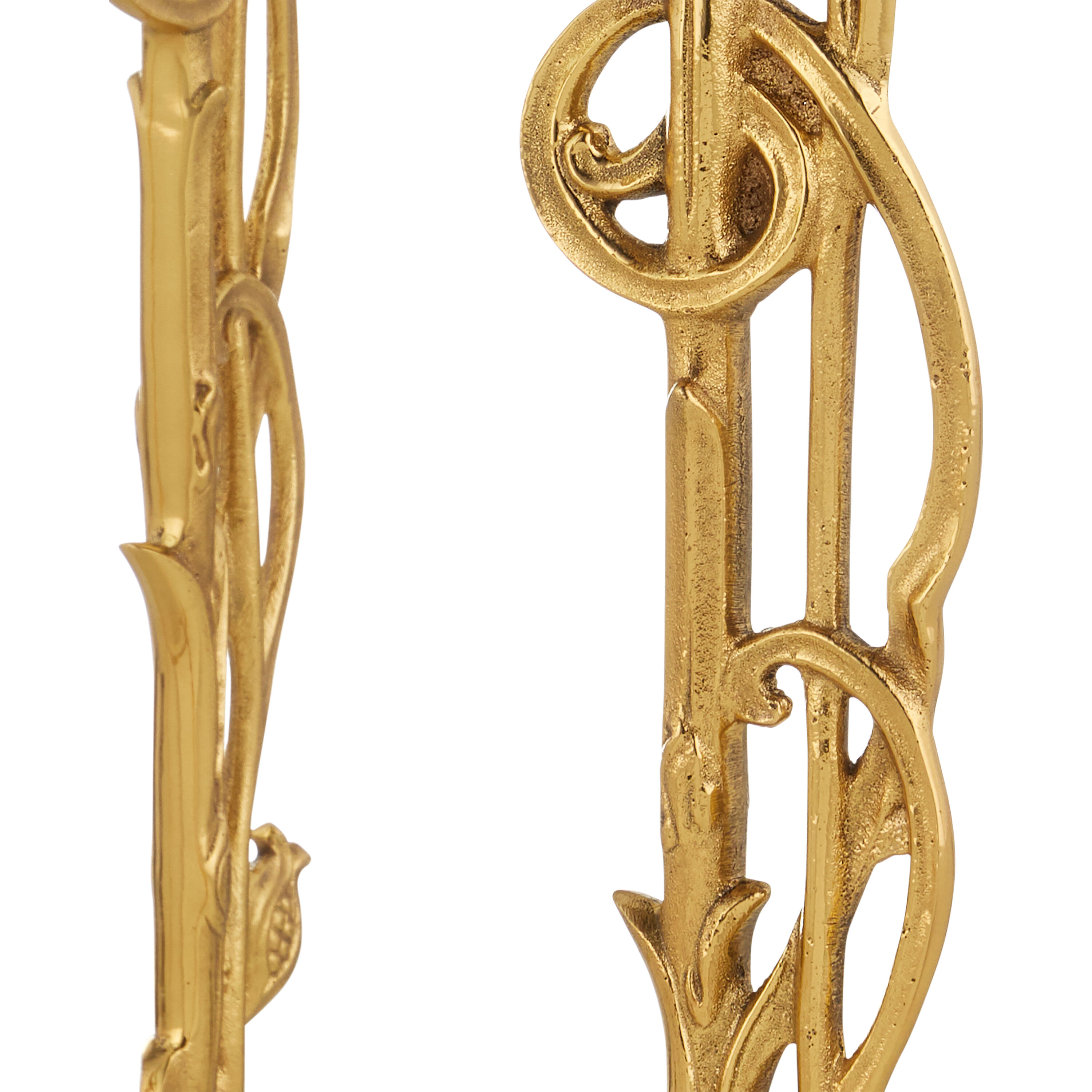 Fiore Polished Brass/Clear/Natural Bar Cart