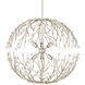Shinju 6 Light 25.5 inch Natural/Contemporary Silver Leaf Orb Chandelier Ceiling Light