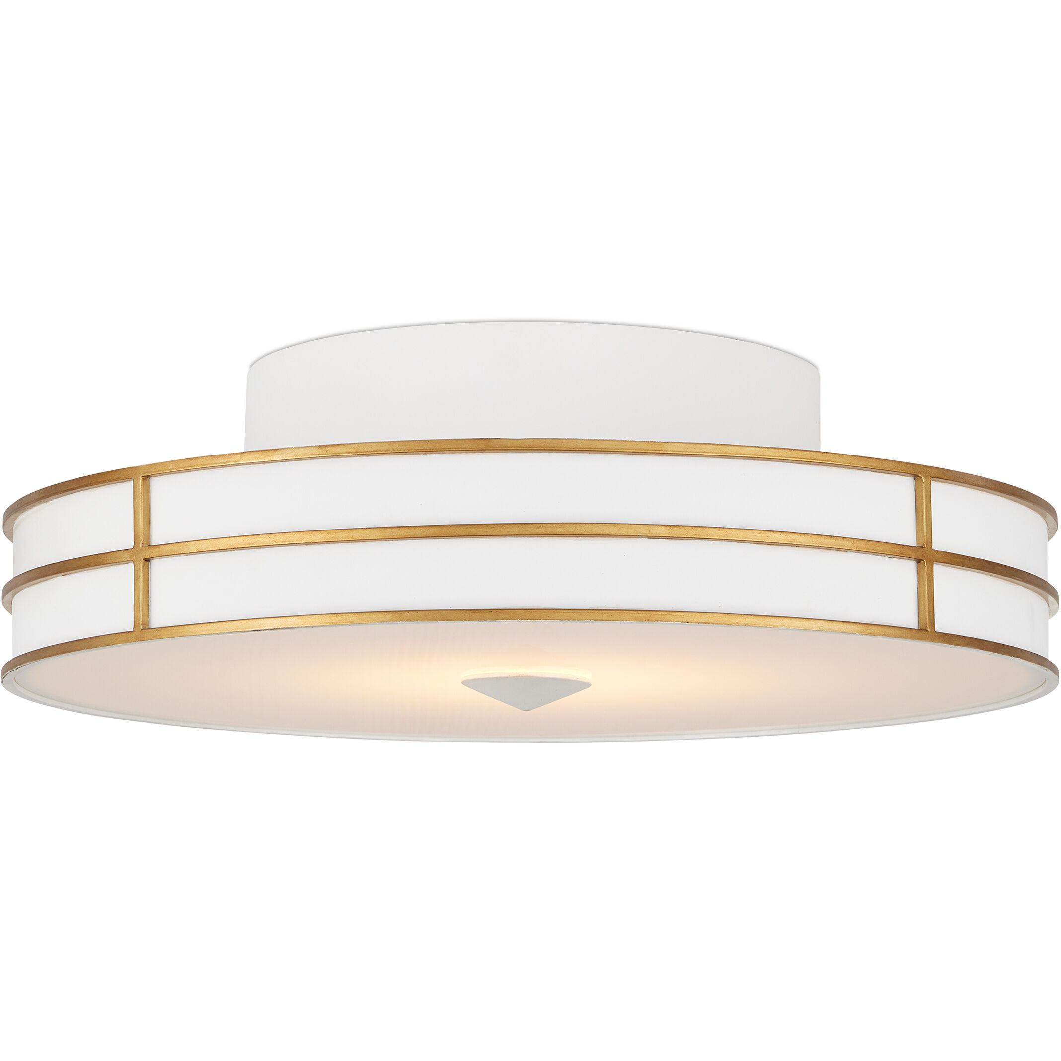 Fielding 1 Light 24 inch Gesso White/Contemporary Gold/Sugar White/White Flush Mount Ceiling Light