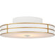 Fielding 1 Light 24 inch Gesso White/Contemporary Gold/Sugar White/White Flush Mount Ceiling Light