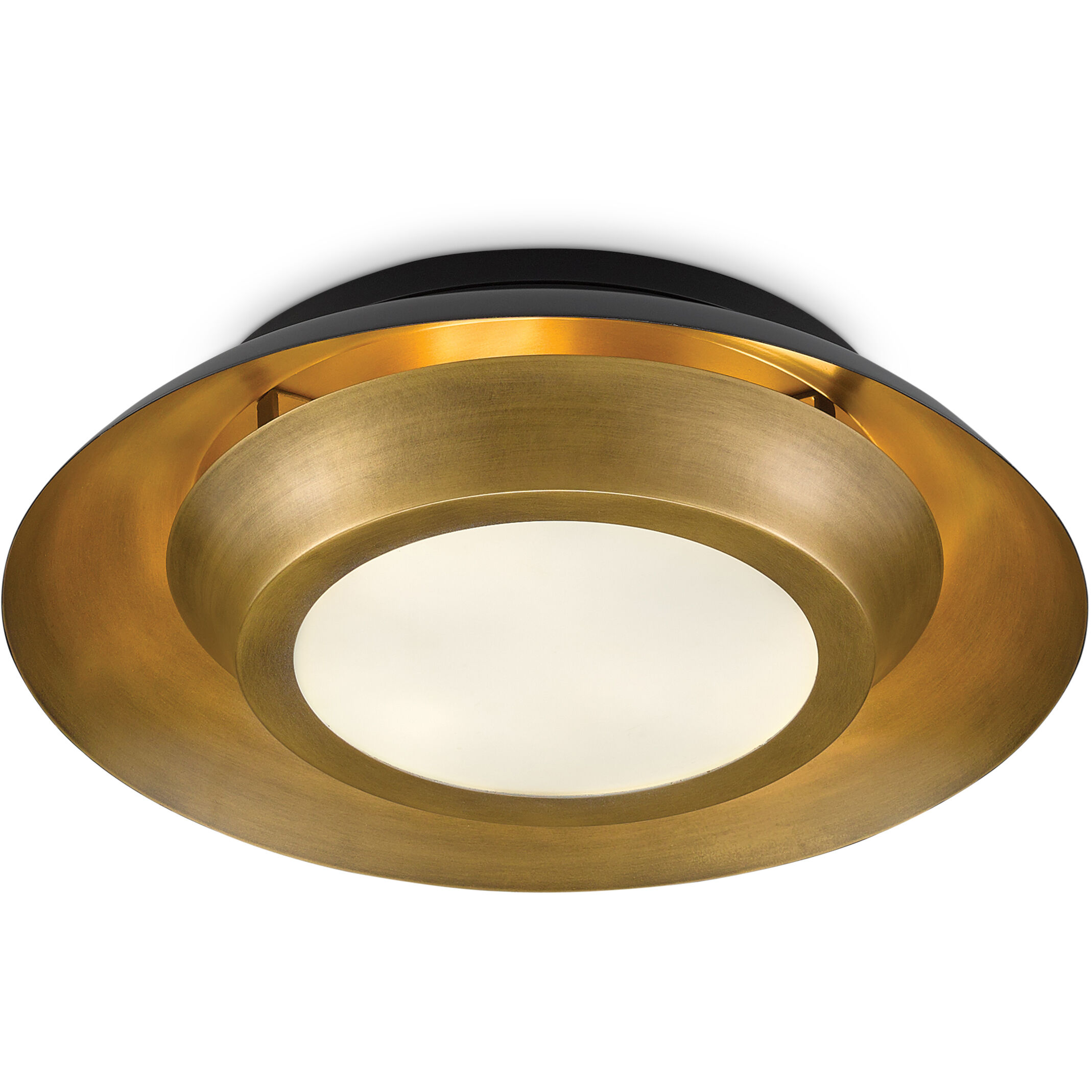 Metaphor 3 Light 19.5 inch Painted Antique Brass/Painted Black Flush Mount Ceiling Light