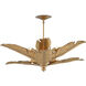 Tropical 6 Light 34 inch Vintage Brass Semi-Flush Mount Ceiling Light