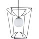 Rochefort 1 Light 21 inch Black/White Indoor/Outdoor Lantern Pendant Ceiling Light, Large