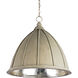 Fenchurch 1 Light 23 inch Oyster Cream/Silver Leaf Pendant Ceiling Light