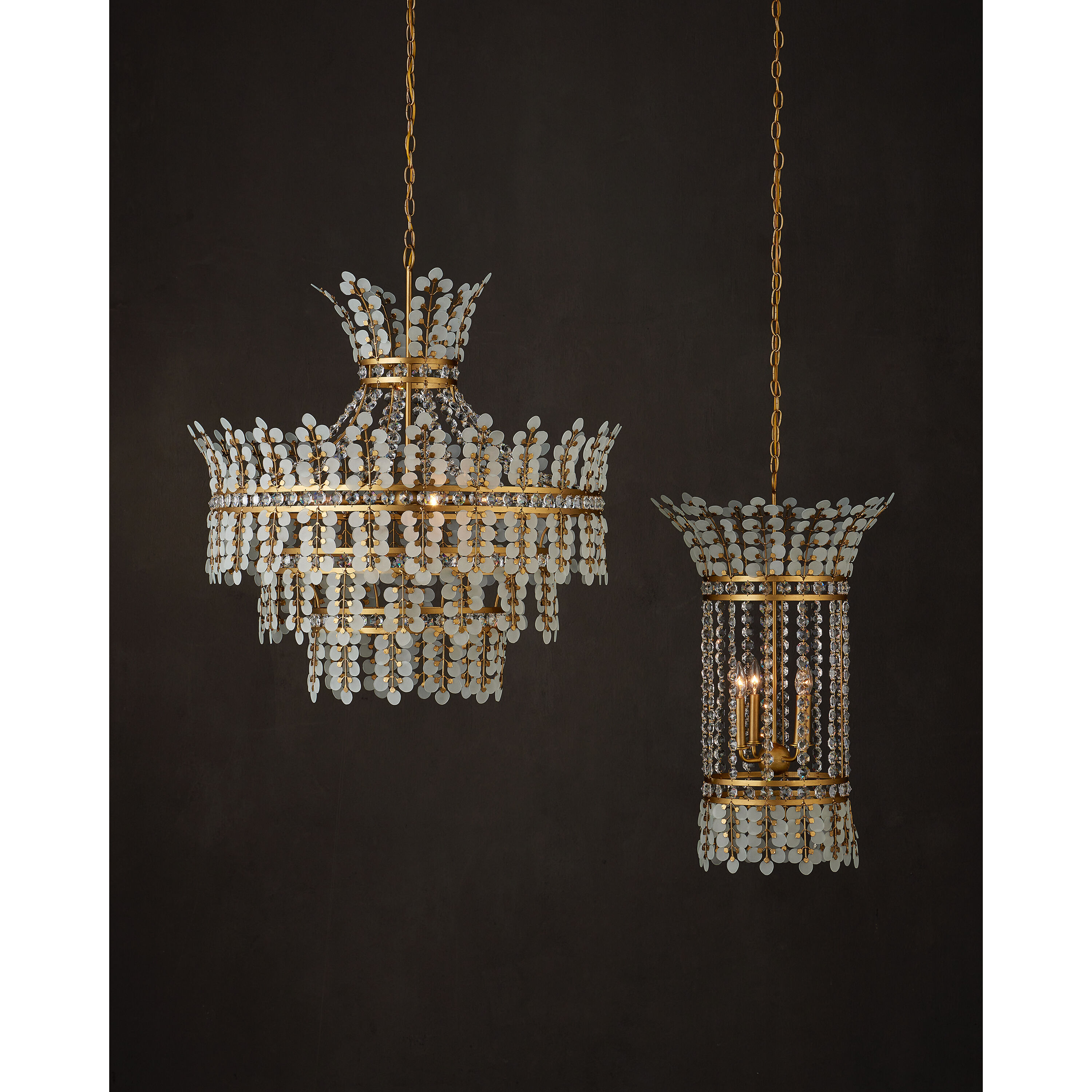 Bradshaw 4 Light 20 inch Frosted/Clear/Brass Lantern Pendant Ceiling Light