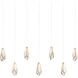 Glace 7 Light 57 inch White and Antique Brass with Silver Multi-Drop Pendant Ceiling Light