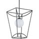 Rochefort 1 Light 14 inch Black/White Indoor/Outdoor Lantern Pendant Ceiling Light, Small