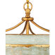 Bayou 3 Light 19 inch Contemporary Gold Leaf/Seaglass Chandelier Ceiling Light