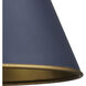 Pierrepont 1 Light 22 inch Hiroshi Dark Blue and Contemporary Gold Leaf Pendant Ceiling Light, Large