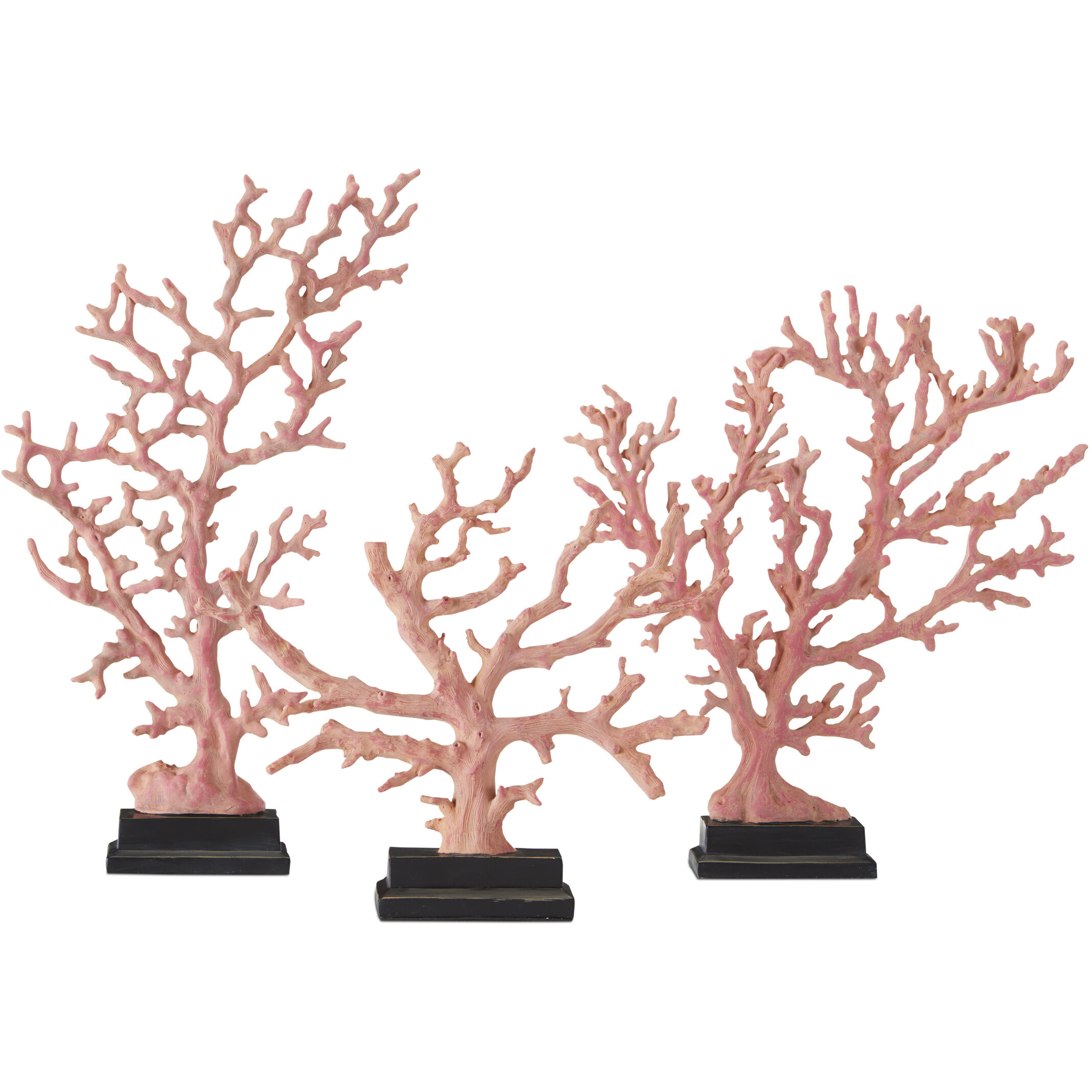 Red Coral Branches 19.25 X 14.63 inch Sculptures, Large, Set of 3