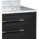 Verona 36 X 34 inch Black Lacquered Linen/Natural/White/Champagne Vanity with Undermount Sink