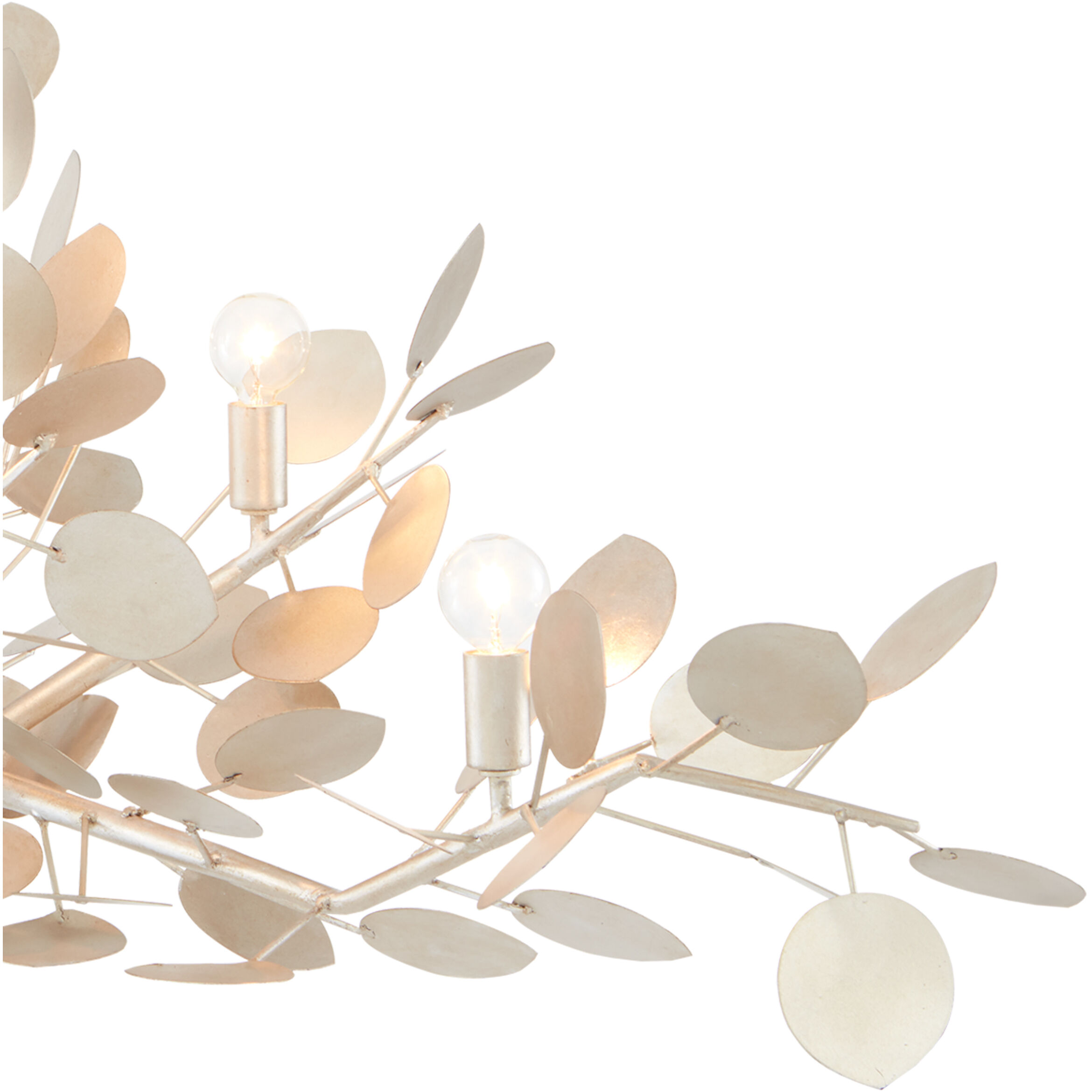 Lunaria 6 Light 51 inch Contemporary Silver Leaf Chandelier Ceiling Light