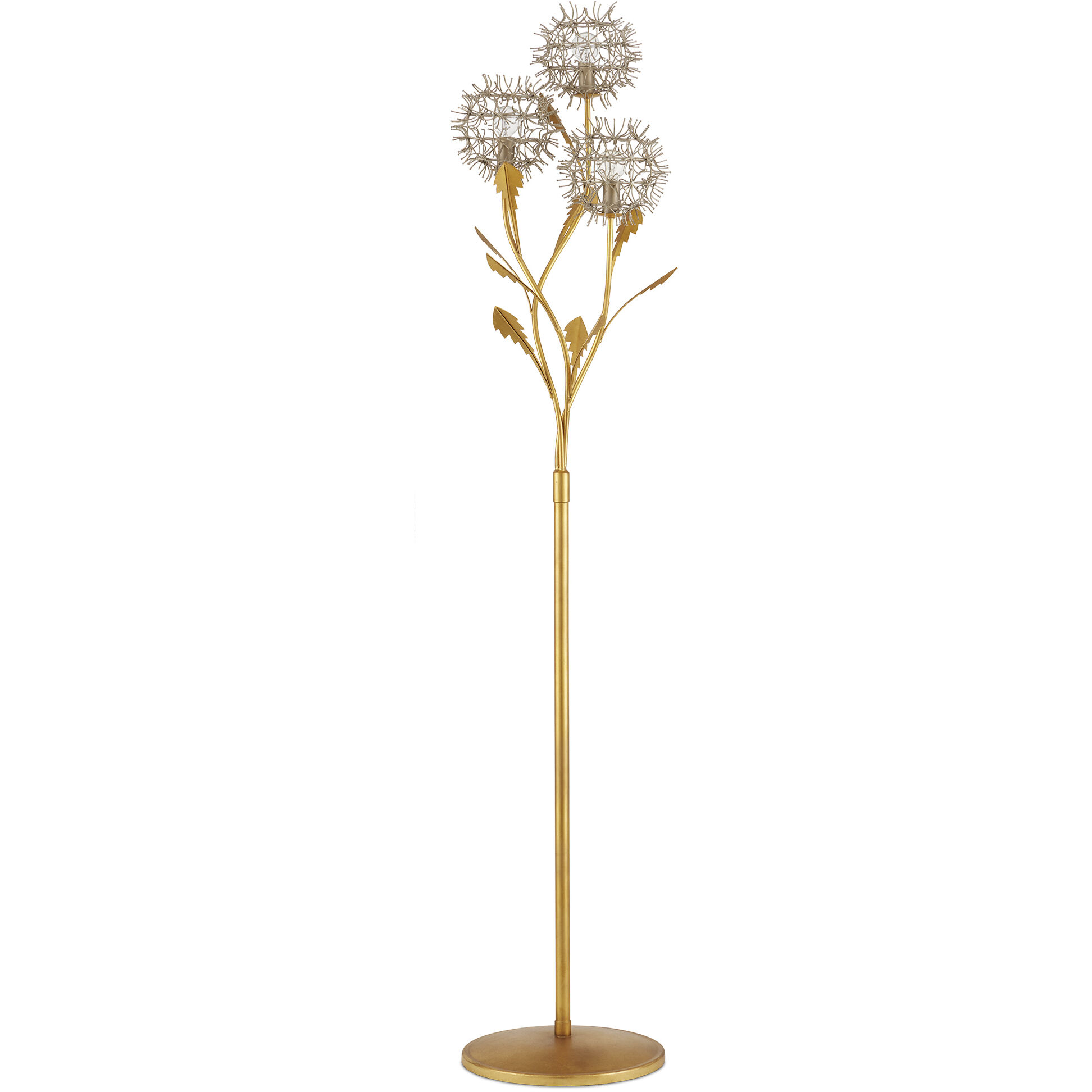 Dandelion 71.25 inch 60 watt Silver and Contemporary Gold Leaf Floor Lamp Portable Light