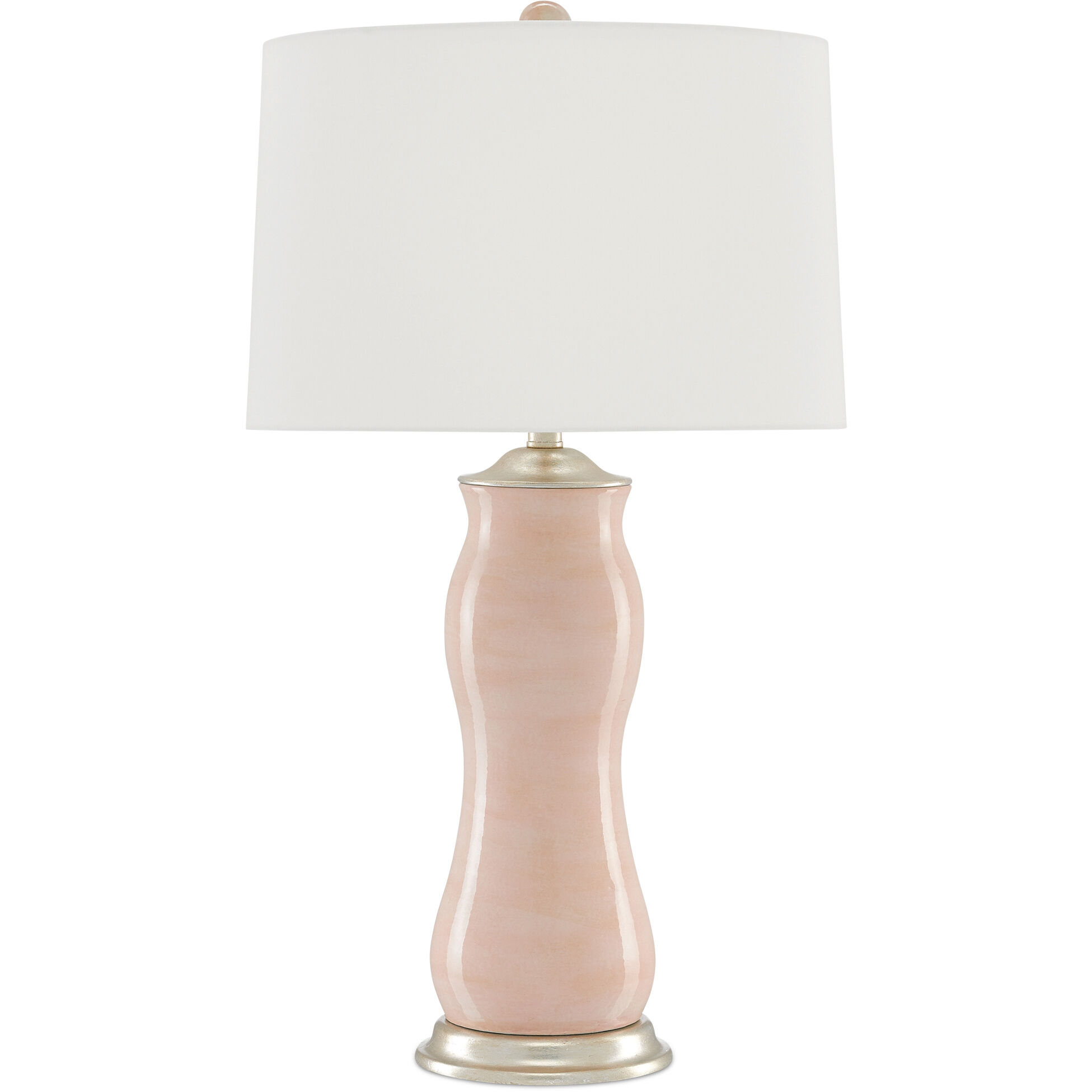 Ondine 30.5 inch 150 watt Blush/Silver Leaf Table Lamp Portable Light