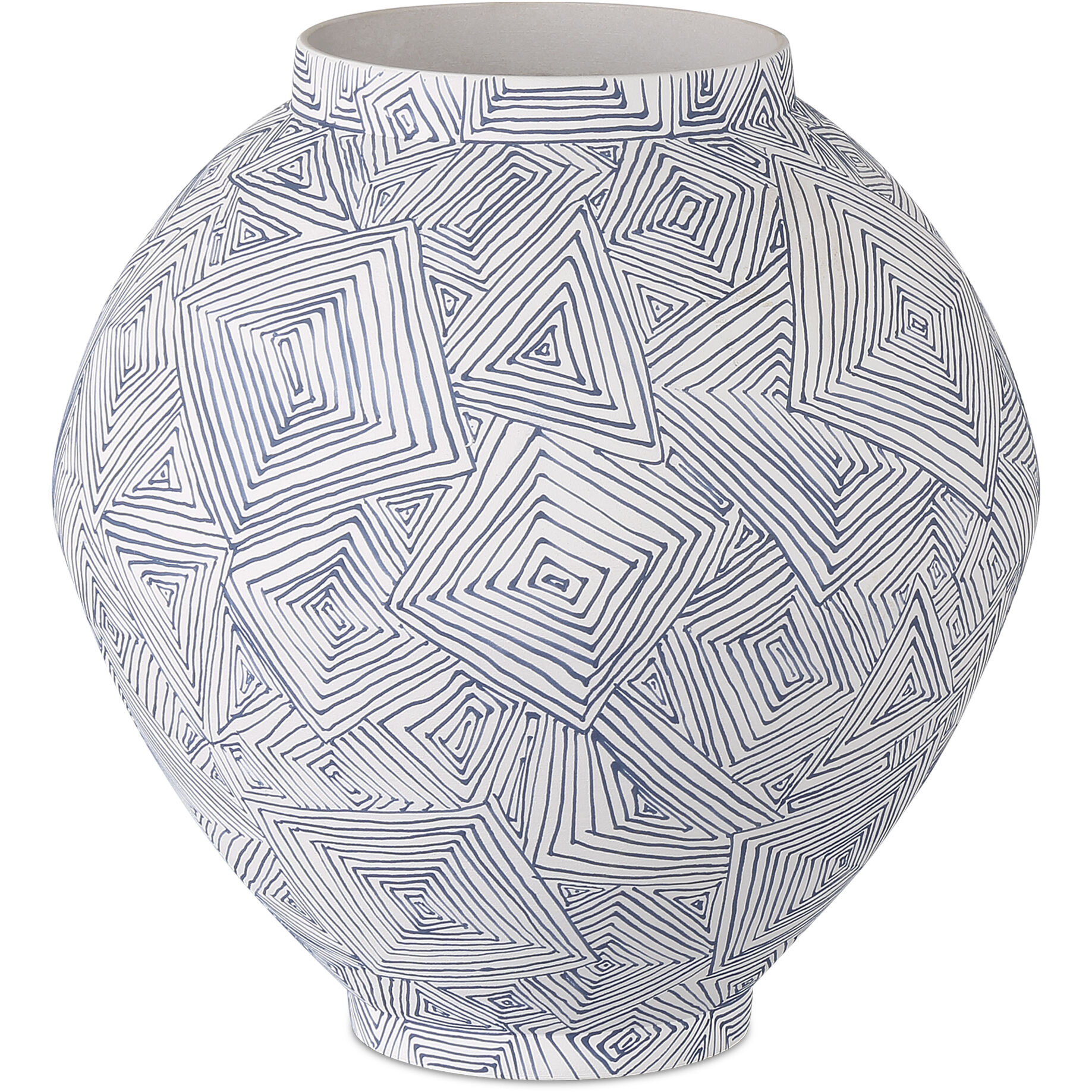 Blue Zag 10.5 X 9.5 inch Vase, Medium