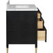 Verona 36 X 34 inch Black Lacquered Linen/Natural/White/Champagne Vanity with Undermount Sink