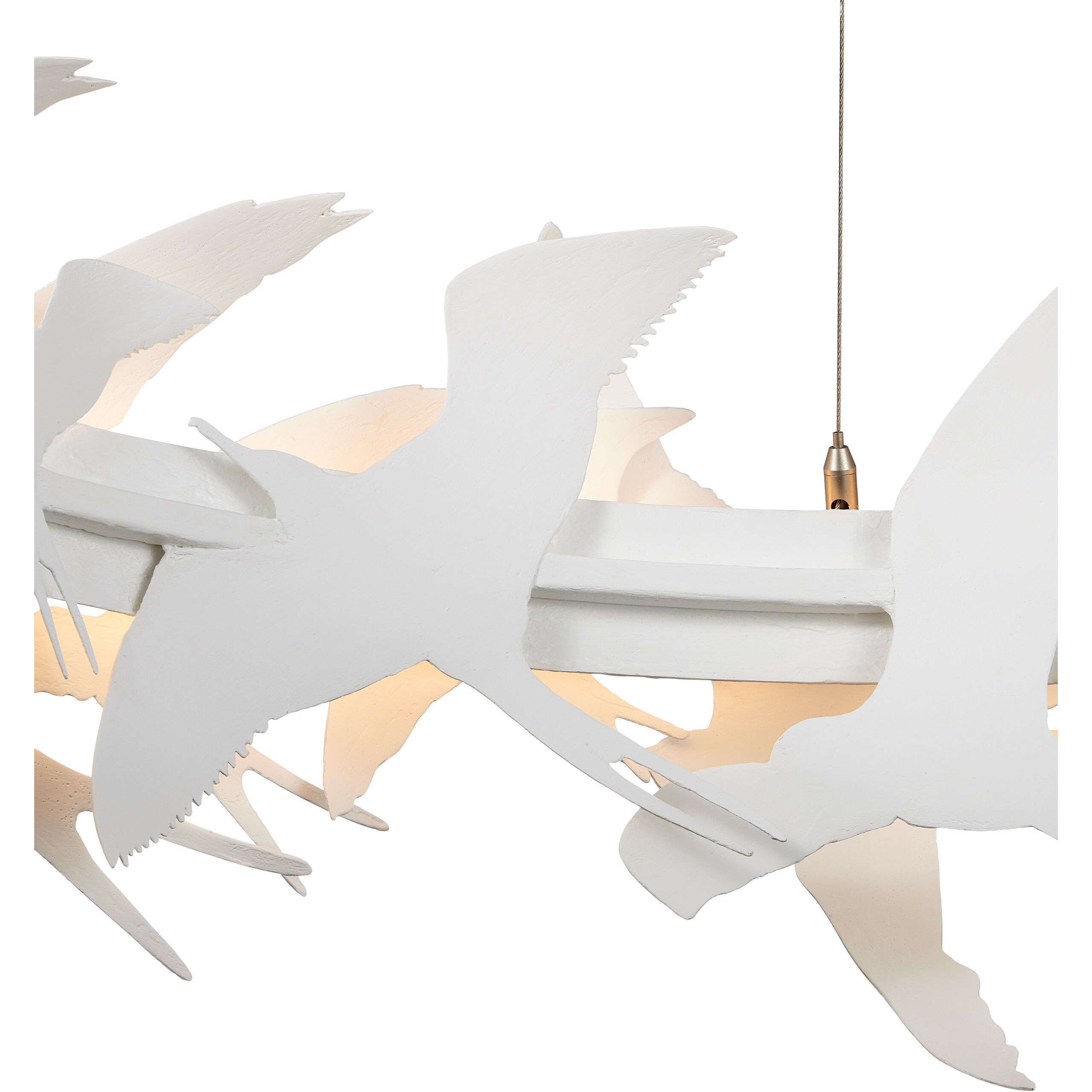 Tijereta LED 40 inch Gesso White Chandelier Ceiling Light, Marjorie Skouras Collection