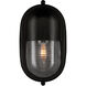 Maritime 1 Light 8.5 inch Matte Black/Clear Outdoor Wall Sconce