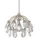 Crystal Bud 3 Light 13.5 inch Painted Silver/Contemporary Silver Leaf Multi-Drop Pendant Ceiling Light