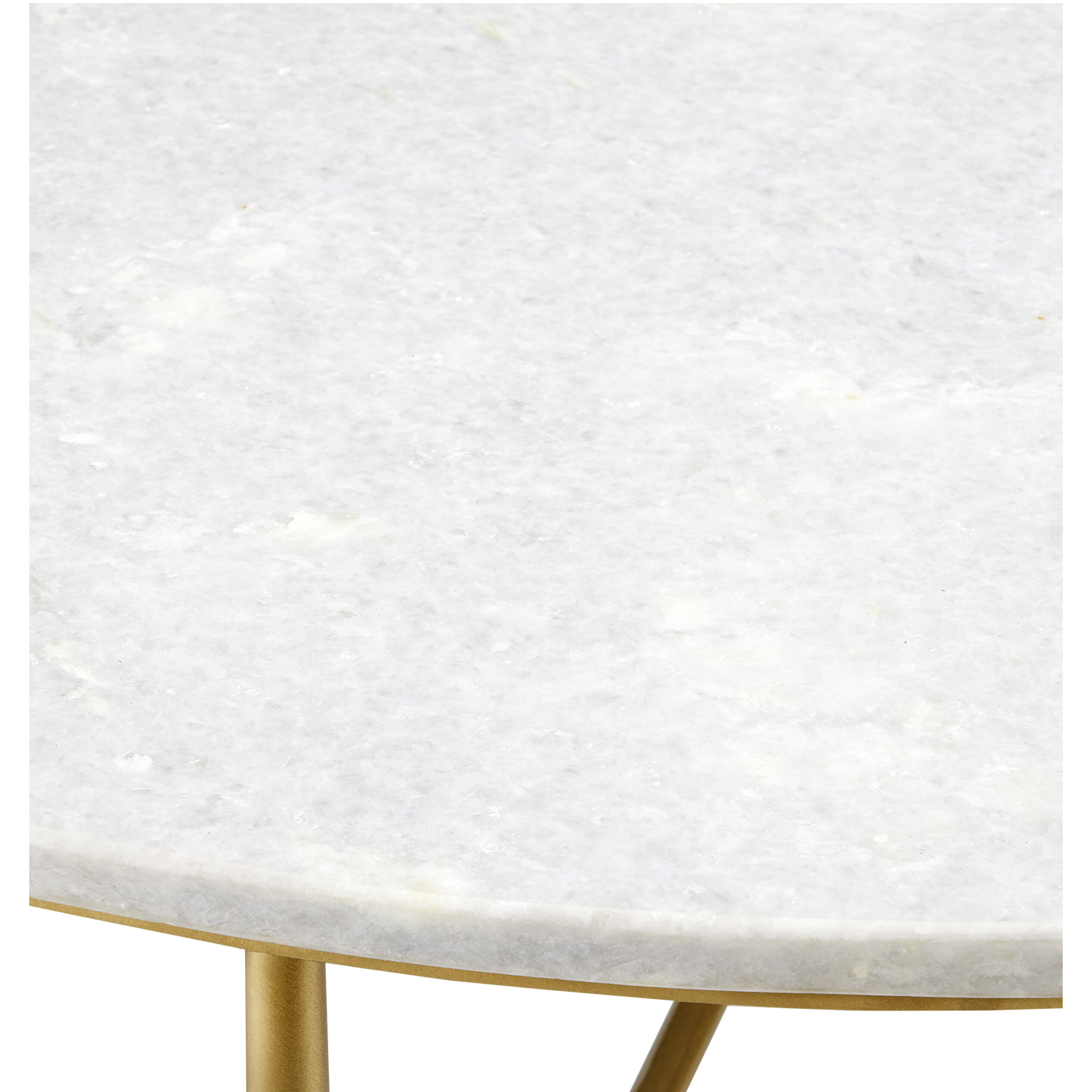 Kira 35.75 inch White and Antique Brass Cocktail Table