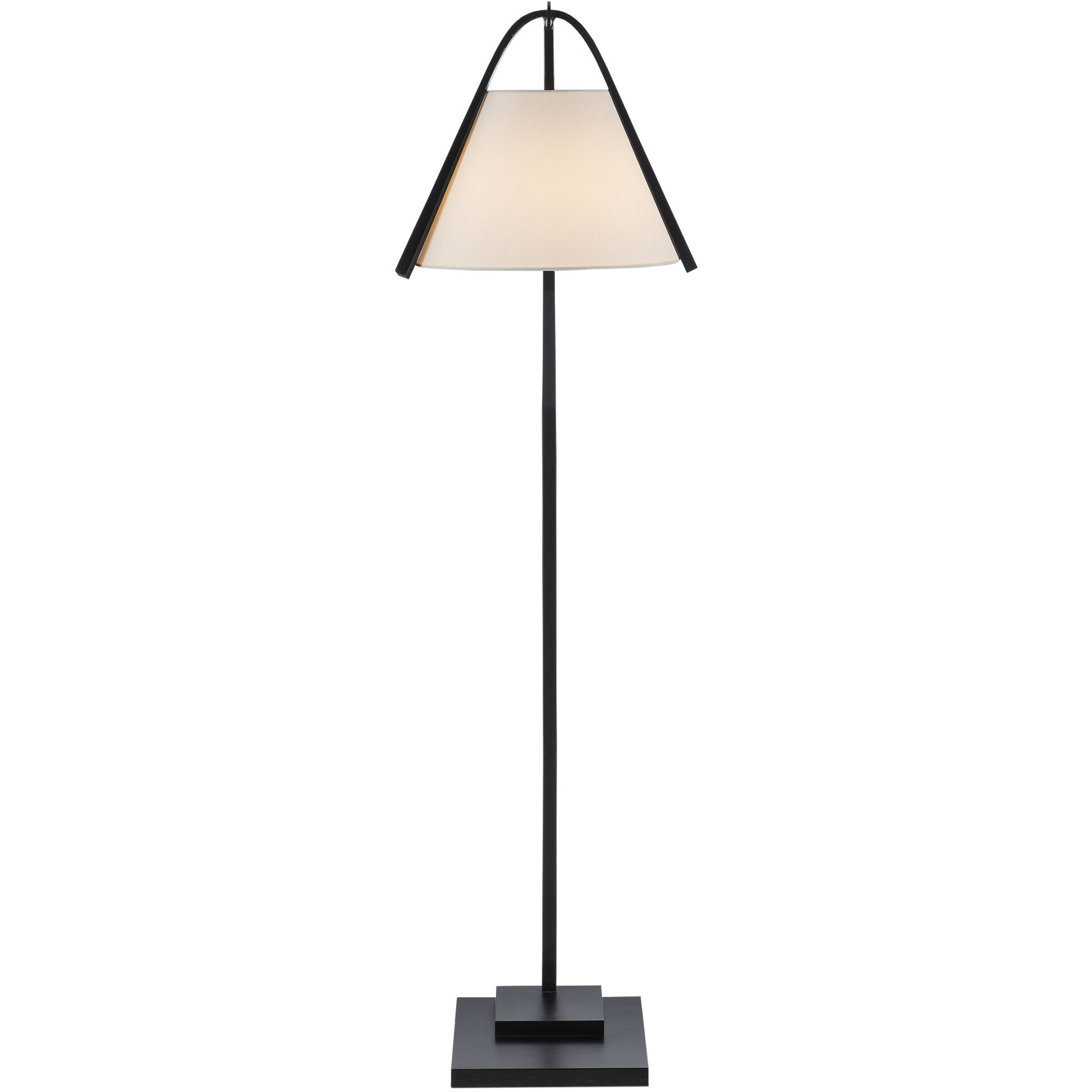 Frey 54.5 inch 60 watt Satin Black with Brushed Brown Accents Floor Lamp Portable Light