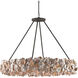 Oyster Circle 8 Light 38 inch Textured Bronze/Natural Chandelier Ceiling Light