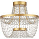 Mademoiselle 2 Light 22 inch Clear/Contemporary Gold Leaf/Contemporary Gold Semi-Flush Mount Ceiling Light