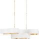 Grand Lotus 6 Light 50.5 inch Sugar White/Contemporary Gold Leaf Chandelier Ceiling Light