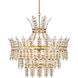 Bradshaw 4 Light 35.5 inch Frosted/Clear/Brass Chandelier Ceiling Light