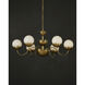 Mirasole 6 Light 37 inch Contemporary Gold Leaf and Gold and White Chandelier Ceiling Light