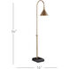 Vision 56 inch 60 watt Vintage Brass/Black Floor Lamp Portable Light
