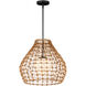 Bly 1 Light 21 inch Natural/Black/Frosted White Outdoor Pendant