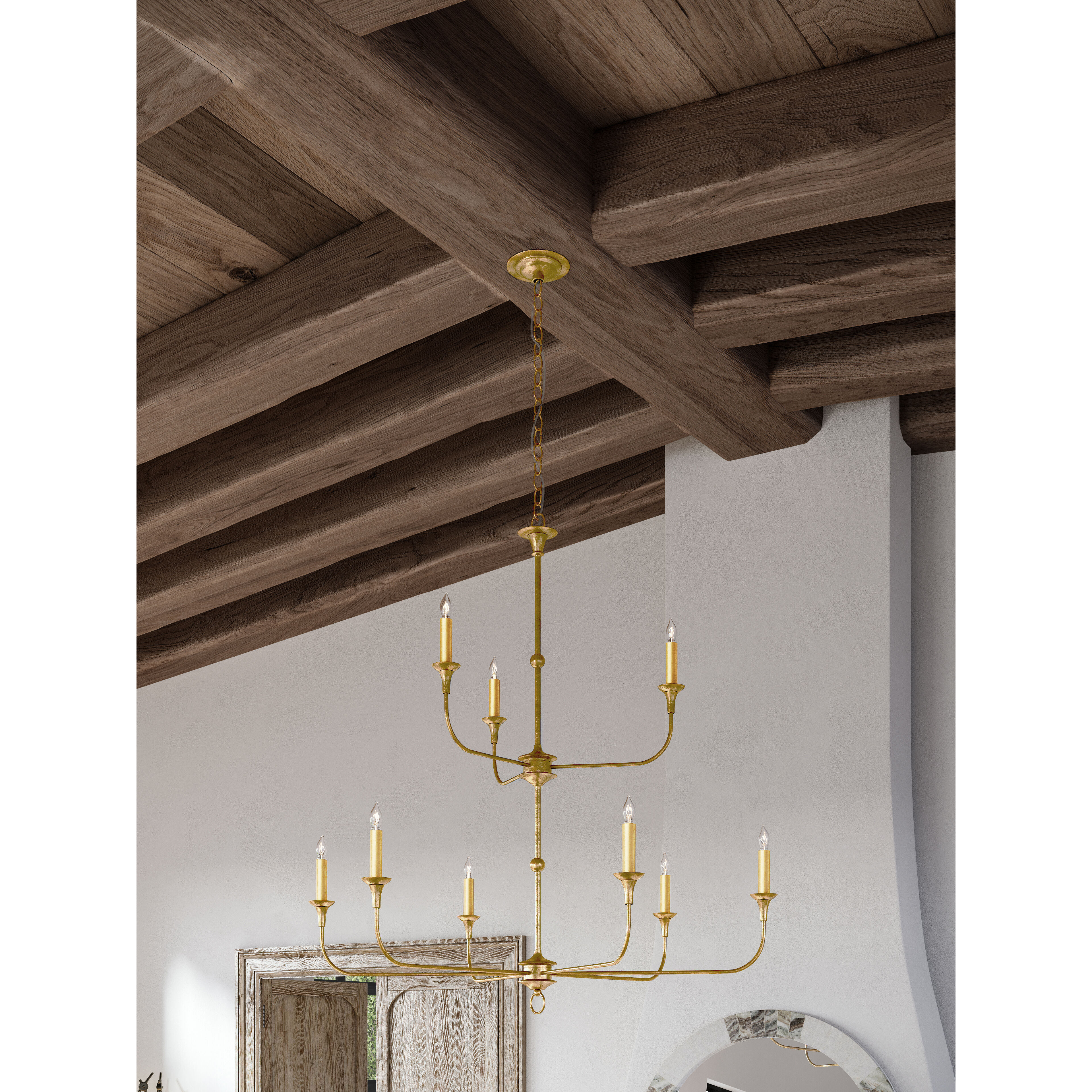 Nottaway 9 Light 44.25 inch Contemporary Gold Leaf/Contemporary Gold Chandelier Ceiling Light