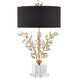 Forget-me-not 32.25 inch 75 watt Chinois Gold Leaf Table Lamp Portable Light