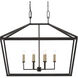 Denison 6 Light 40 inch Mol&eacute; Black Lantern Pendant Ceiling Light, Rectangular