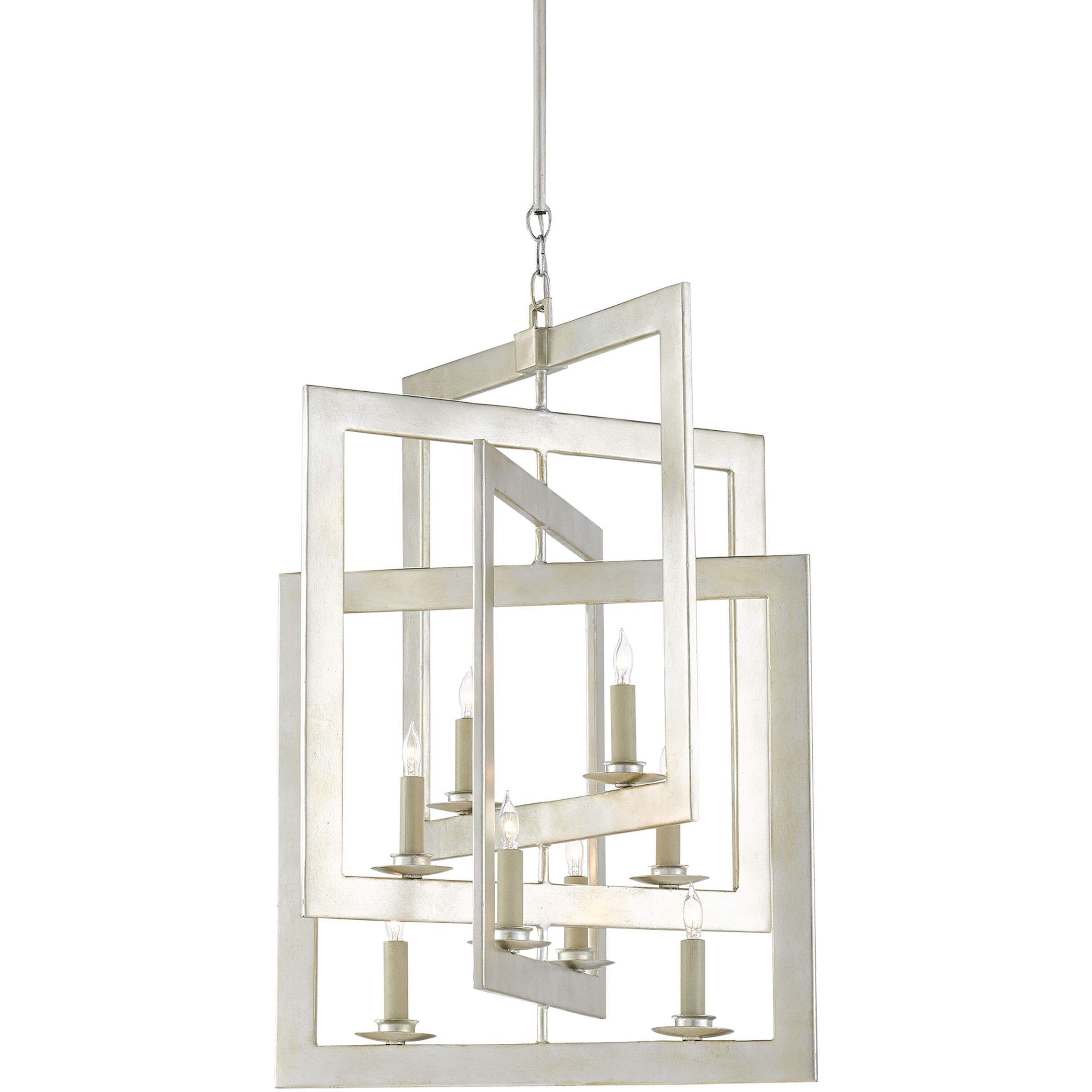 Middleton 8 Light 20 inch Contemporary Silver Leaf Chandelier Ceiling Light, Small