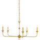 Nottaway 5 Light 36 inch Contemporary Gold Leaf Chandelier Ceiling Light, Small
