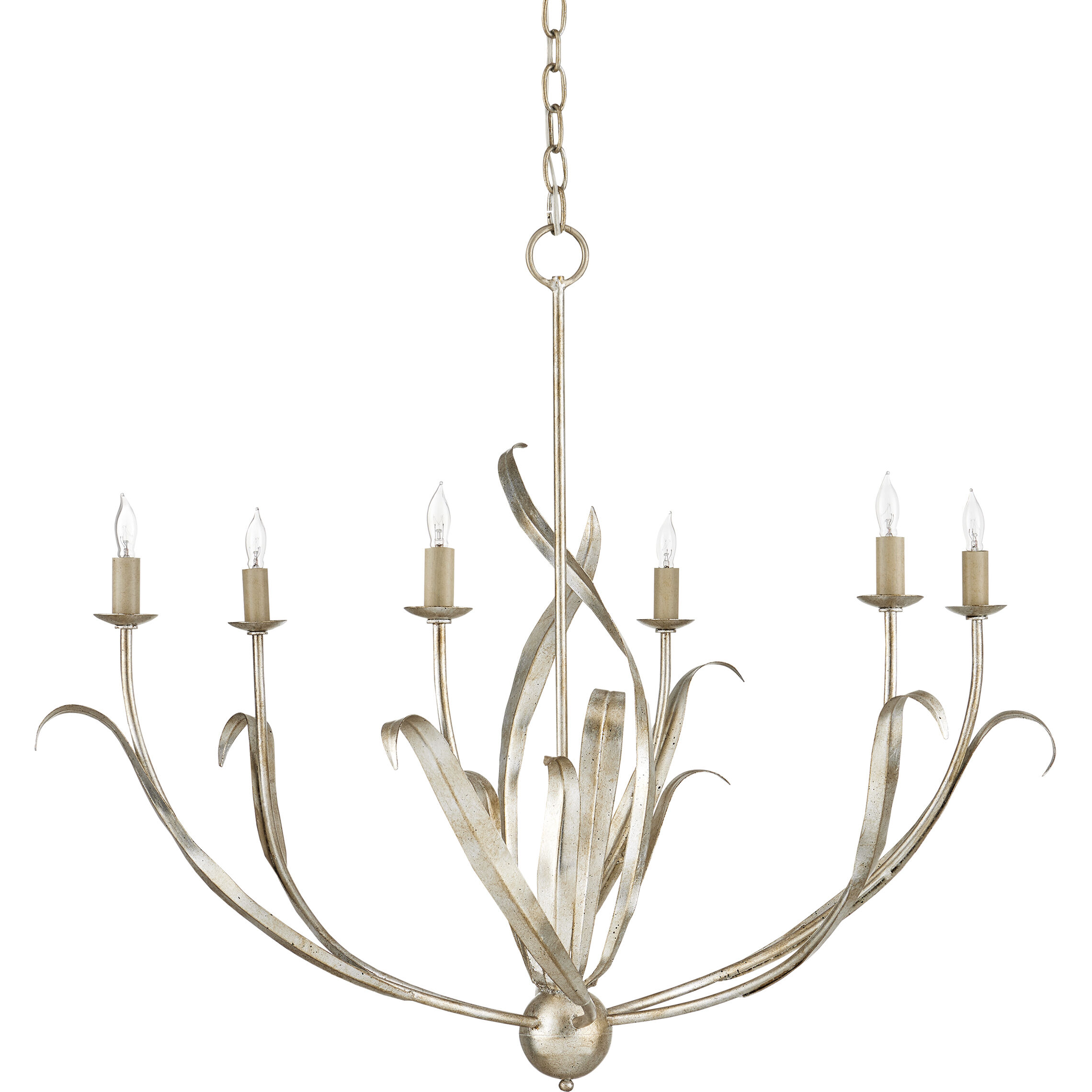 Menefee 6 Light 32 inch Silver Granello Chandelier Ceiling Light