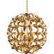 Helenium 6 Light 24 inch Contemporary Gold Leaf/Contemporary Gold Orb Chandelier Ceiling Light