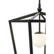 Denison 1 Light 18 inch Black/Frosted White Outdoor Lantern Pendant, Medium