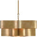 Grand Lotus 6 Light 50.5 inch Antique Gold Leaf Chandelier Ceiling Light