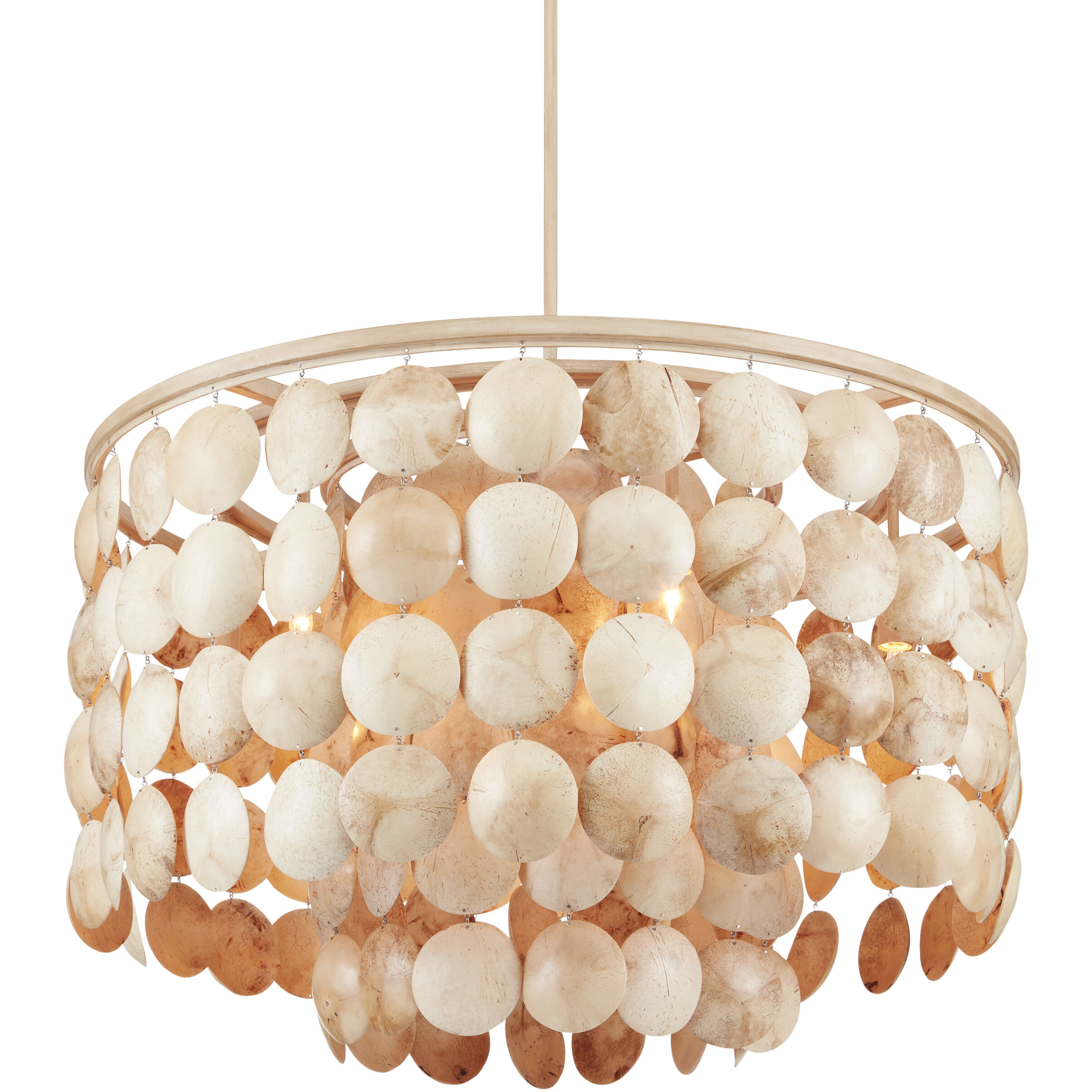 Buko 6 Light 31.5 inch Coco Cream Chandelier Ceiling Light